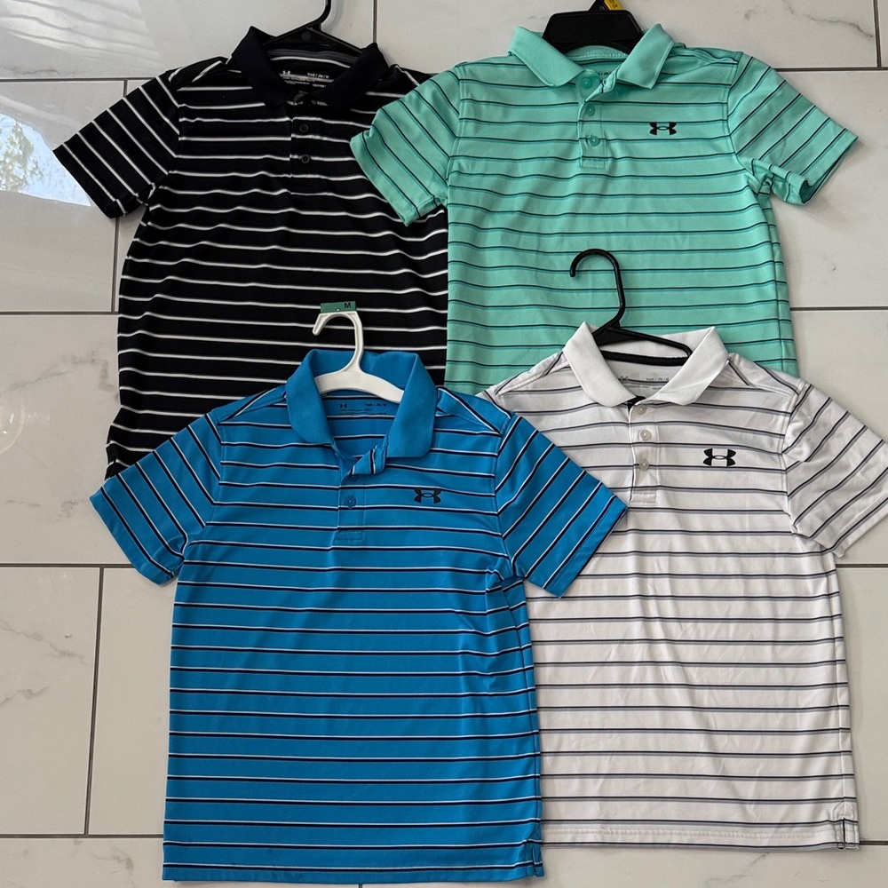 Under Armour Kids Polo Shirt Set - Blue, Green, Black, White